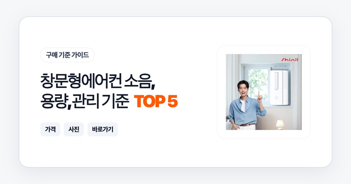 창문형에어컨 TOP 5 소음, 용량, 관리 기준으로 고르는 법